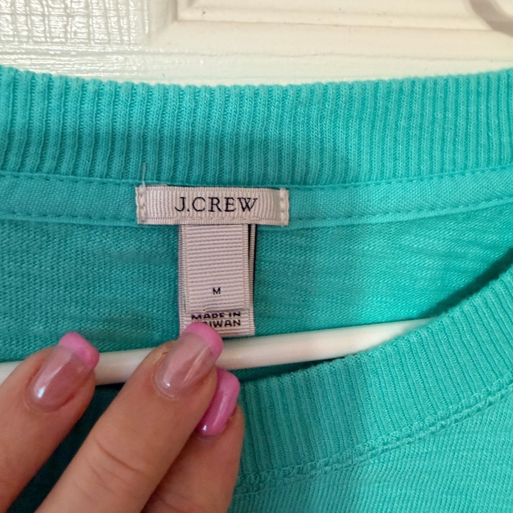 J. Crew Turquoise Button-Accent Sweatshirt - Picture 2 of 5